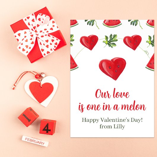 Niedliche Red Melon Heart Sweet Valentinstag Card