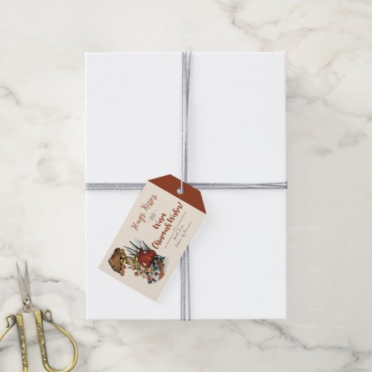 Niedliche Red Mushroom House Frohe Weihnachtsgesch Geschenkanhänger (Mit Garn)