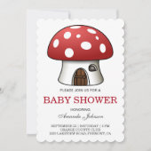 Niedliche Red Mushroom House Kinderdusche Einladun Einladung (Vorderseite)