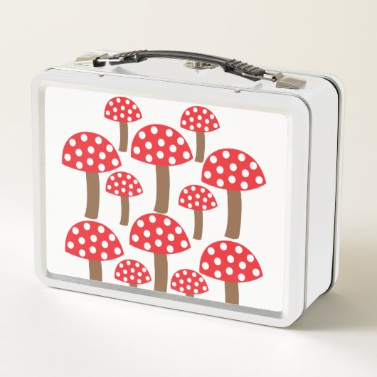 Niedliche Red Mushroom Metal Lunch Box (Rückseite)