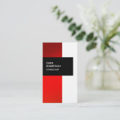 Niedliche Red Orange Stripe Linen Clean Business C Visitenkarte (Stehend Vorderseite)