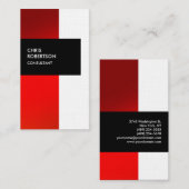 Niedliche Red Orange Stripe Linen Clean Business C Visitenkarte (Vorne/Hinten)