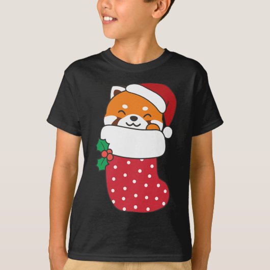Niedliche Red Pandas zu Weihnachten Strümpfe für C T-Shirt (Vorderseite)