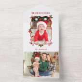 Niedliche Red Ribbons und Bows 1 Foto All In One Einladung (Innen Boden)