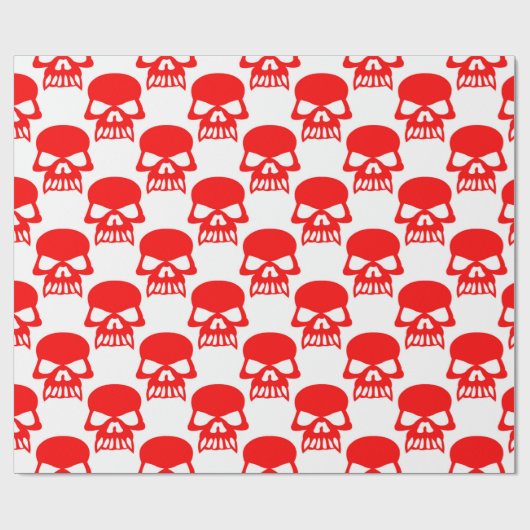 Niedliche Red Skulls Halloween-Geschenke Geschenkpapier (Flach)