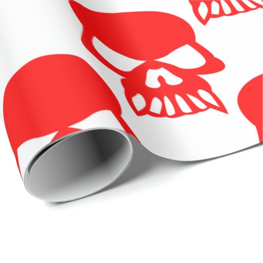 Niedliche Red Skulls Halloween-Geschenke Geschenkpapier (Rolleneckpunkt)