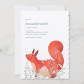 Niedliche Red Squirrel Wildblume Gender Baby Dusch Einladung (Vorderseite)