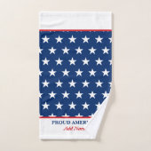 Niedliche Red White Blue American Flag Personalisi Badhandtuch Set (Handtuch)
