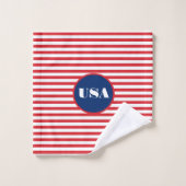 Niedliche Red White Blue American Flag Personalisi Badhandtuch Set (Waschlappen)