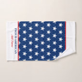 Niedliche Red White Blue American Flag Personalisi Badhandtuch Set (Handtuch)