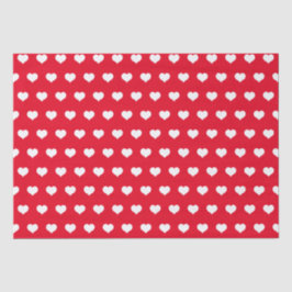 Niedliche Red White Heart Valentinstag Pattern Lie Seidenpapier