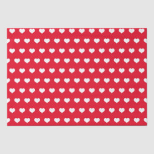 Niedliche Red White Heart Valentinstag Pattern Lie Seidenpapier