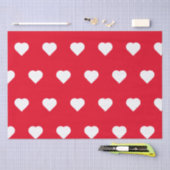 Niedliche Red White Heart Valentinstag Pattern Lie Seidenpapier (Handwerk)