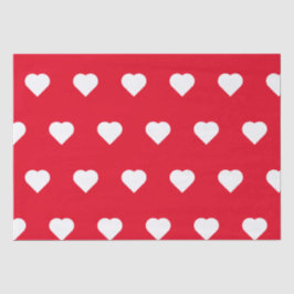 Niedliche Red White Heart Valentinstag Pattern Lie Seidenpapier