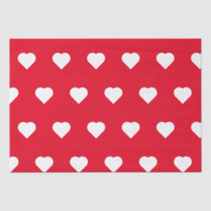 Niedliche Red White Heart Valentinstag Pattern Lie Seidenpapier