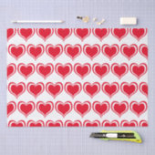 Niedliche Red White Heart Valentinstag Pattern Lie Seidenpapier (Handwerk)