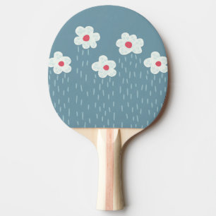 Niedliche Regen-Wolken-regnerische Wetter-Blumen Tischtennis Schläger
