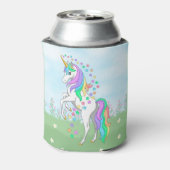 Niedliche Regenbogen Einhorn Farbige Sterne & Blum Dosenkühler (Kanne Rückseite)