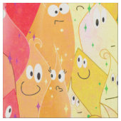 Niedliche Regenbogen Funny Face Blosters Stoff (Nahaufnahme)