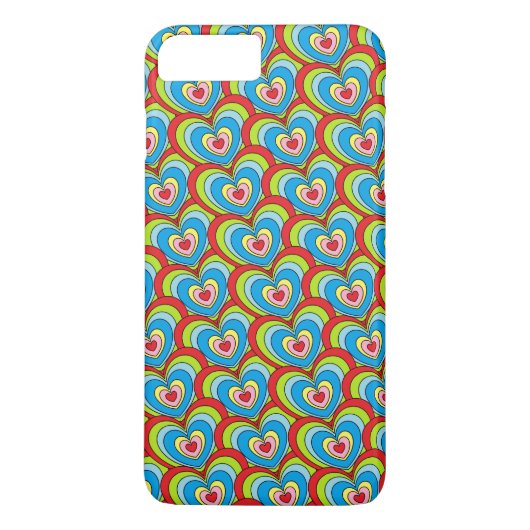 Niedliche Regenbogen-Hörer über den Pattern Case-Mate iPhone Hülle (Rückseite)