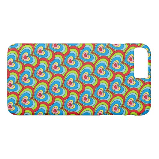 Niedliche Regenbogen-Hörer über den Pattern Case-Mate iPhone Hülle (Rückseite (Horizontal))