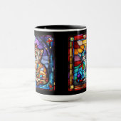 Niedliche Regenbogen-Kätzchen-Dekorative Tasse (Zentrum)
