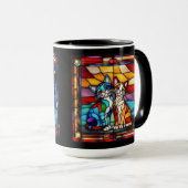 Niedliche Regenbogen-Kätzchen-Dekorative Tasse (VorderseiteRechts)