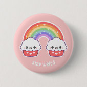 Niedliche Regenbogen-kleine Kuchen Button (Vorderseite)