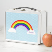 Niedliche Regenbogen-Mädchen personalisiert Metall Lunch Box (Beispiel)