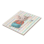 Niedliche Regenbogen-Maus Aquarellfarbe Tierische Fliese (Seite)