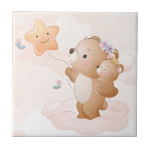 Niedliche Regenbogen-Maus Aquarellfarbe Tierische  Fliese