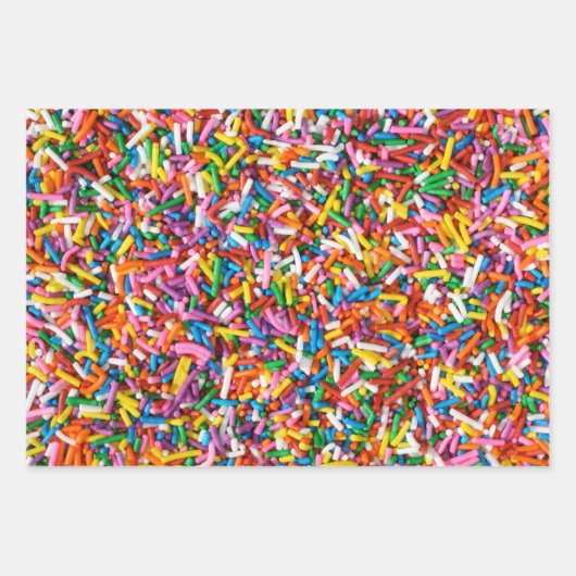 Niedliche Regenbogen-Sprinkles Candy Bakery Food P Geschenkpapier Set (Vorderseite)