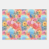 Niedliche Regenbogen und Florals Wasserfarbe Geschenkpapier Set (Vorderseite 3)