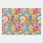 Niedliche Regenbogen und Florals Wasserfarbe Geschenkpapier Set (Vorderseite)