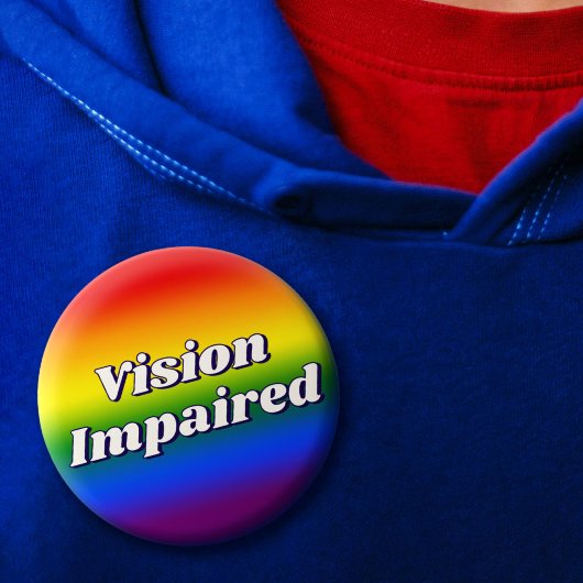 Niedliche Regenbogen-Verlaufs-Typografie Sehbehind Button