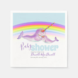 Niedliche Regenbogenbaby-Dusche Serviette