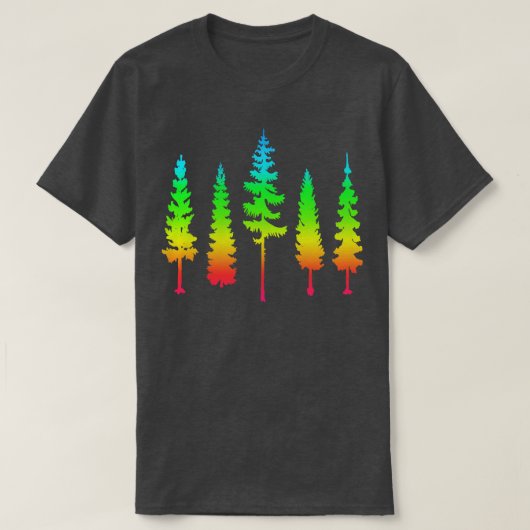 Niedliche Regenbogenbäume T-Shirt (Design vorne)