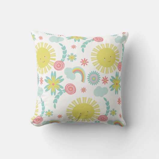 Niedliche Regenbogenblume Kissen (Vorderseite)