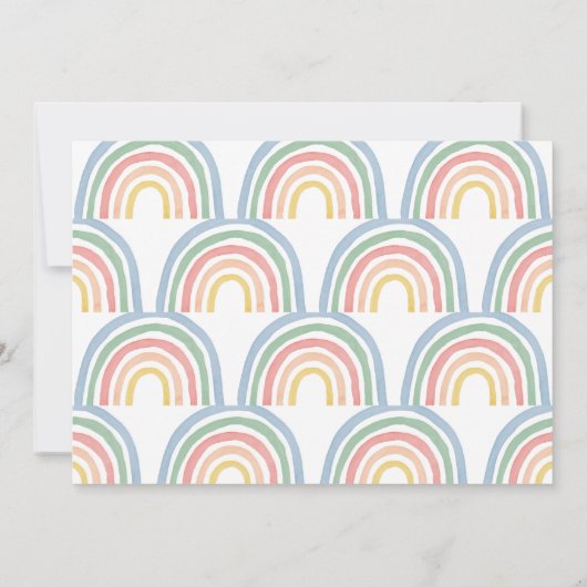 niedliche Regenbogenbrause Einladung (Rückseite)