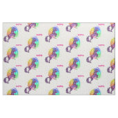 Niedliche Regenbogenfantasy Einhorn Personalisiert Stoff (Fat Quarter (45,7 x 55,9 cm))