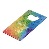 Niedliche Regenbogenfarben Geldkarten Flaschenöffner (Vorderseite Schrägansicht)