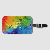 Niedliche Regenbogenfarben Gepäckanhänger (Vorderseite (Horizontal))