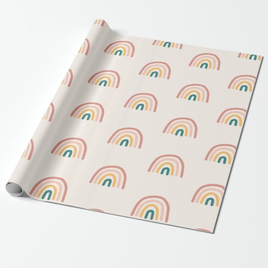 Niedliche Regenbogenfarben Geschenkpapier (Ungerollt)
