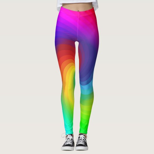Niedliche Regenbogenfarben Leggings (Vorderseite)