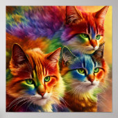 Niedliche Regenbogenfarben | Rainbow Cat Poster (Vorne)