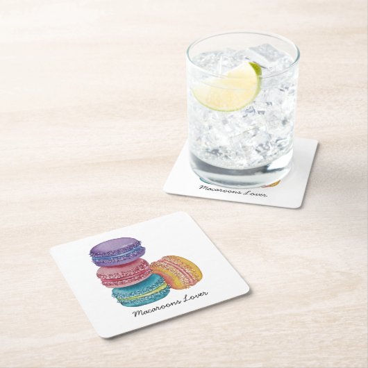 Niedliche Regenbogenfarben Rechteckiger Pappuntersetzer (Vor Ort)