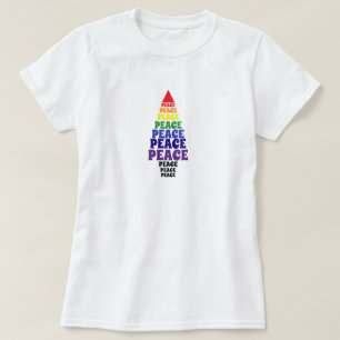 Niedliche Regenbogenfarben Weihnachtsbaum Weiß T-Shirt