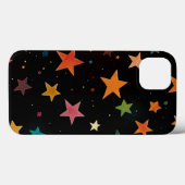 Niedliche Regenbogenfarbene Sterne Galaxy Schwarze Case-Mate iPhone Hülle (Rückseite (Horizontal))