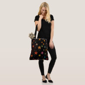 Niedliche Regenbogenfarbene Sterne Galaxy Schwarze Tasche (Am Model)