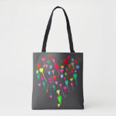 Niedliche Regenbogenherzen Aquarellfarben Tasche (Vorderseite)